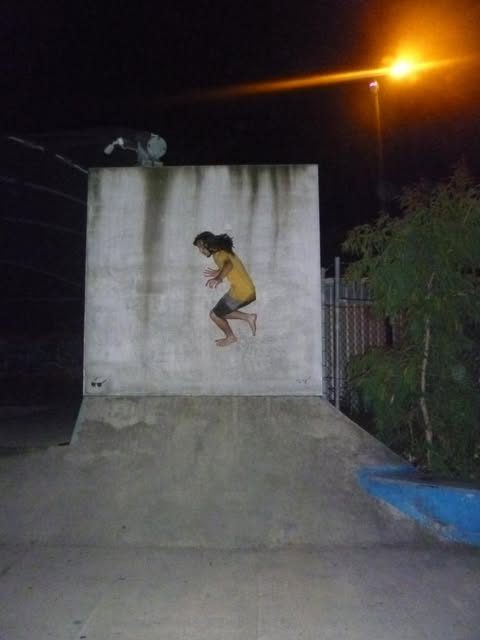 skate ramp at night